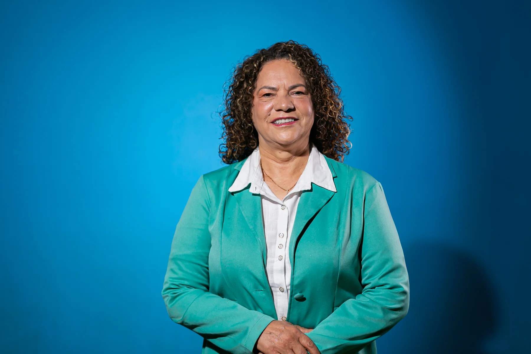 Jane Delalibera sorrindo